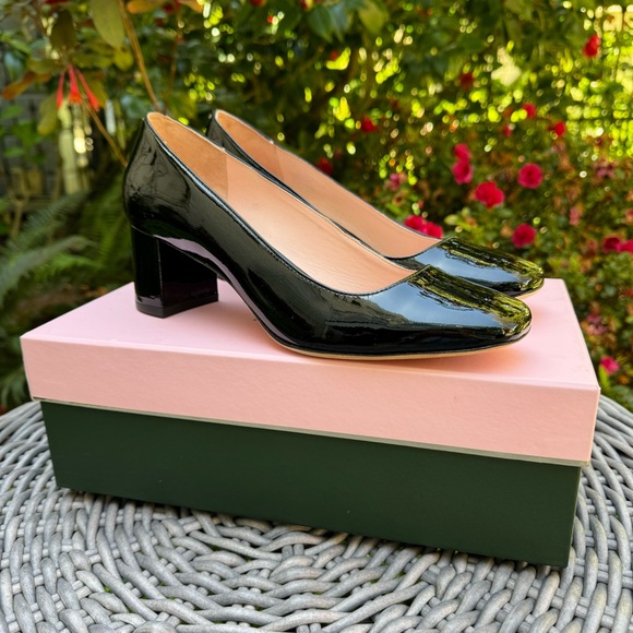 Kate Spade Kylah Square Toe Pump Black Patent Sz 7.5 - Picture 3 of 12